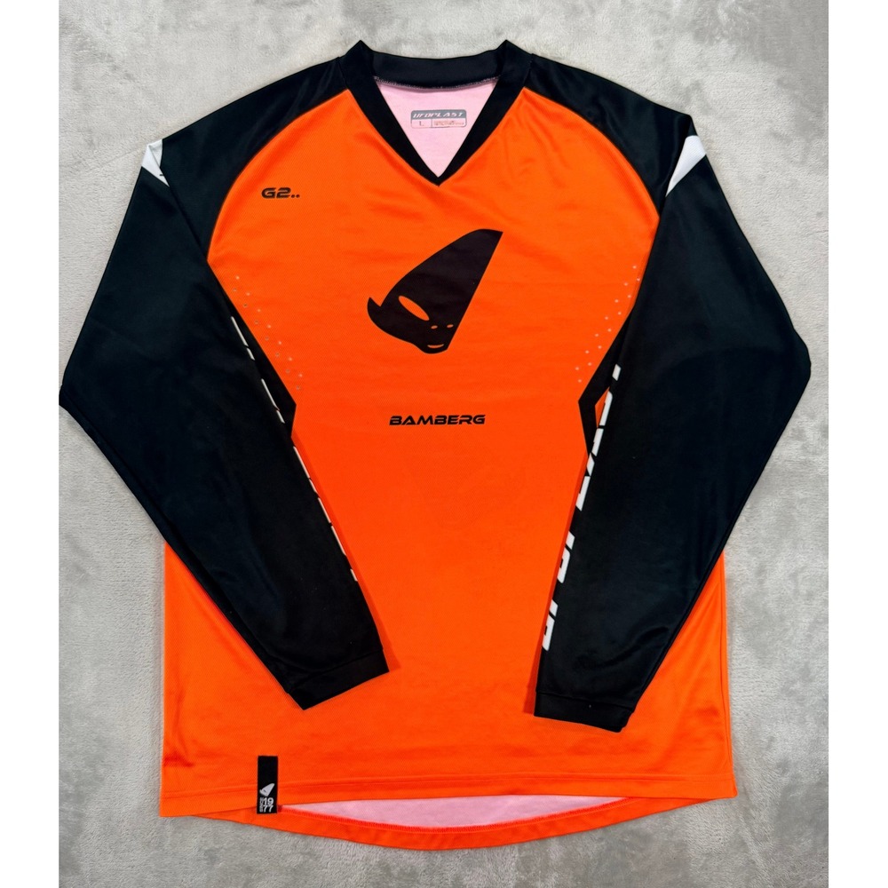 UFO Plast Mens Motocross MTB Jersey Bamberg G2 Long Sleeve Orange Black Size L